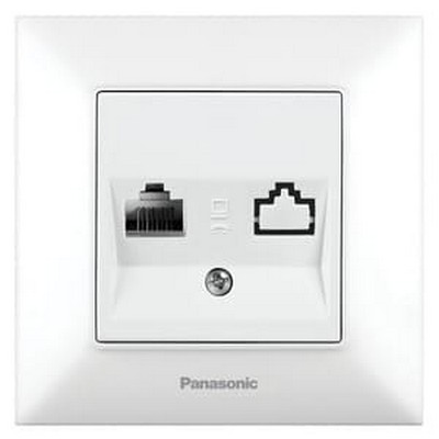 Розетка компьютерная одинарная (RJ45 Кат. 5e), белая Arkedia Slim