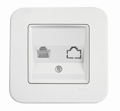 Розетка компьютерная (RJ45 Кат. 5), белая Rollina VIKO