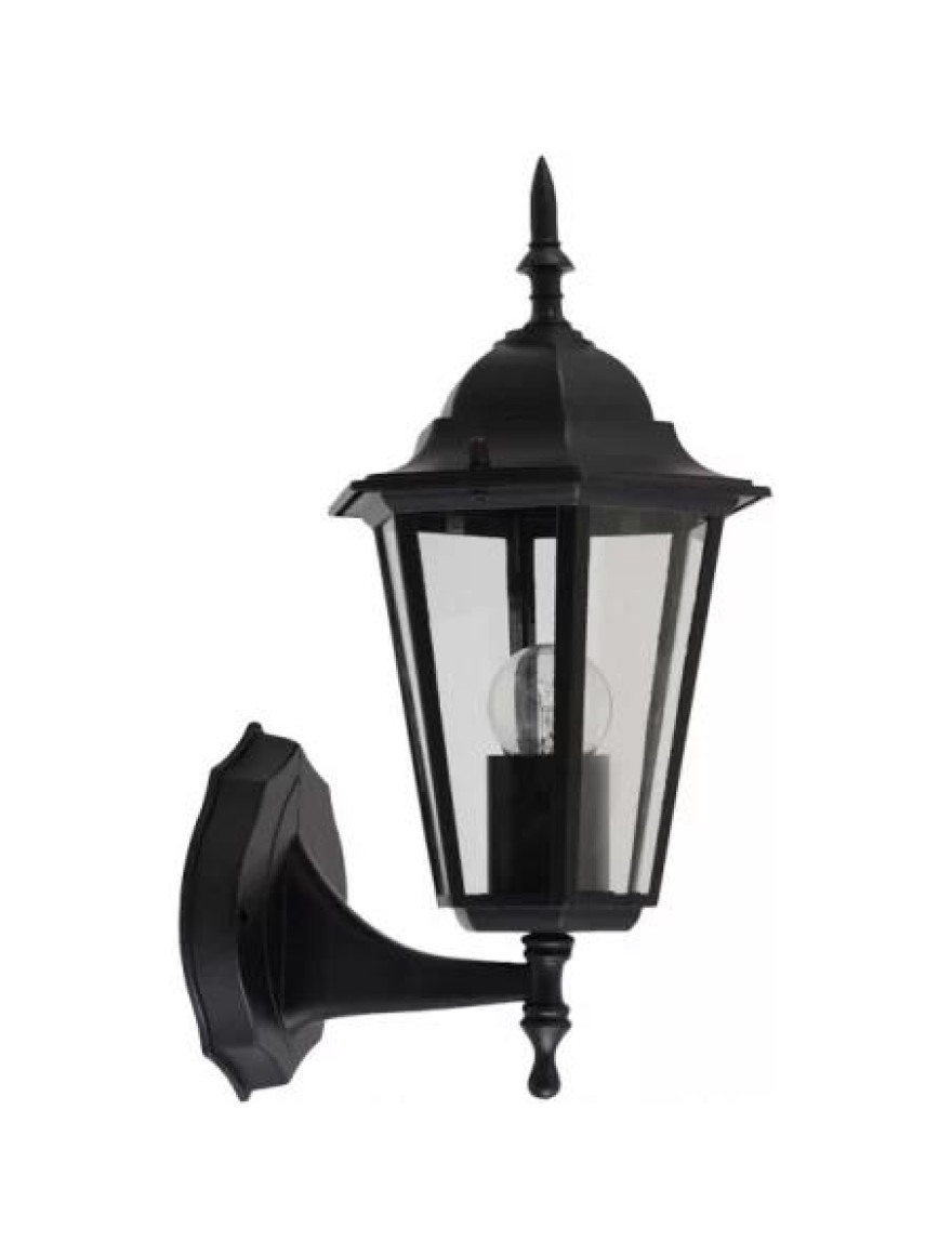 Felinar de grădină MARIBOR, pe perete, E27, direcționat în sus, negru, Vivalux