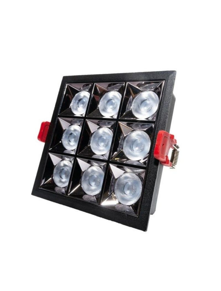 * Spot 9 LED int. 18W 220V 4500K 1440Lm 131*131*49mm negru ELMOS