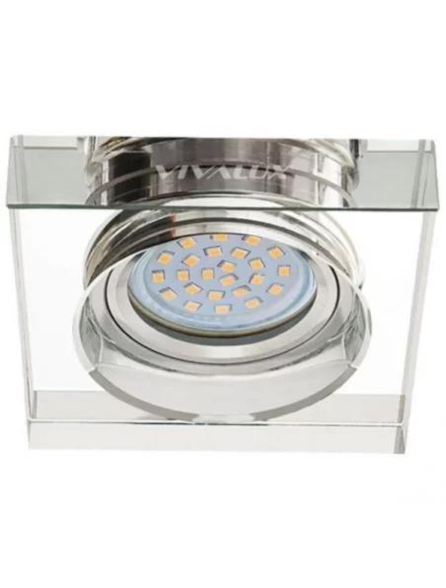 Spot încorporabil CRYSTAL, MR16, GU5.3, argint, (pătrat) Vivalux