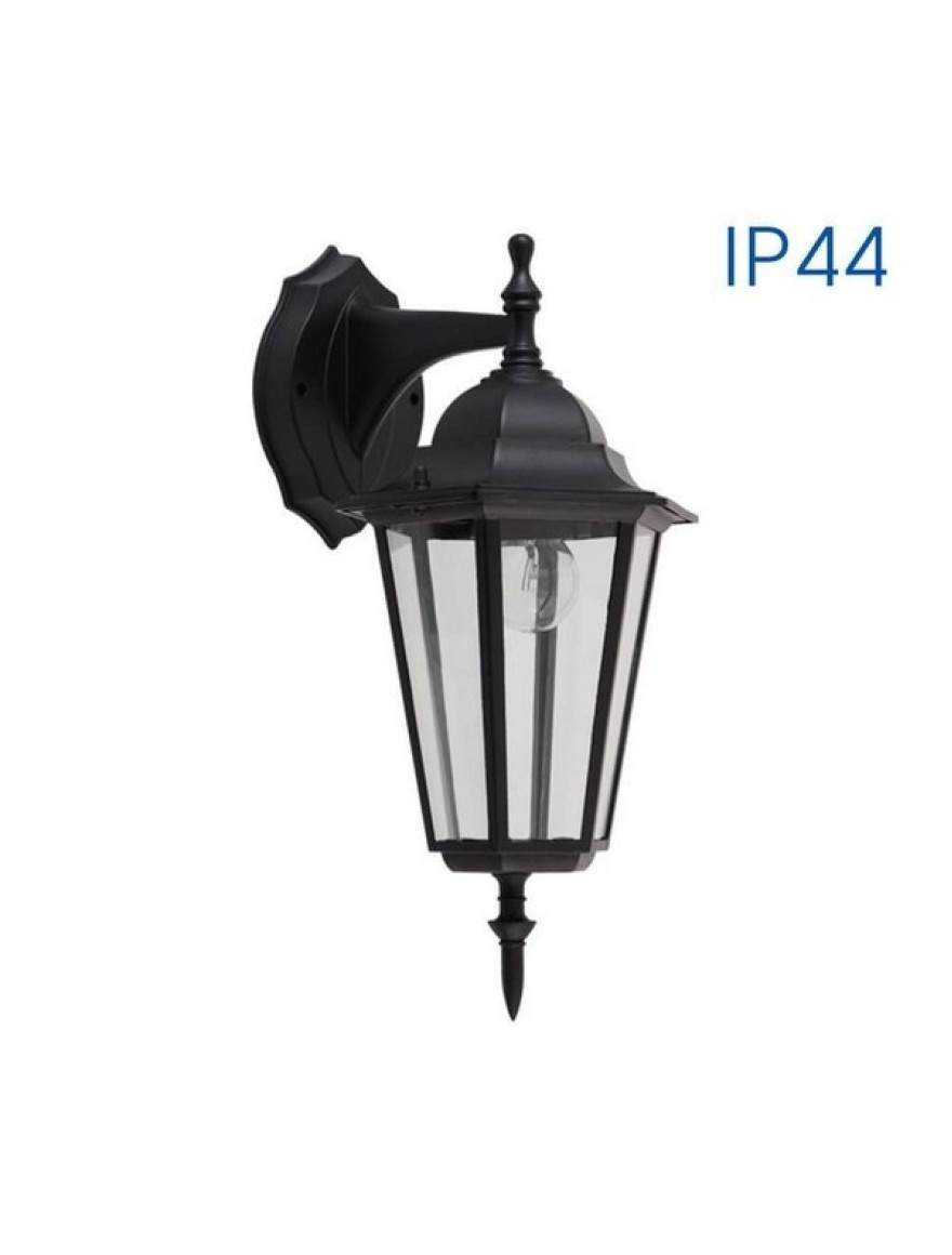 Felinar de grădină MARIBOR, pe perete, E27, direcționat în jos, negru, Vivalux  VIV004185