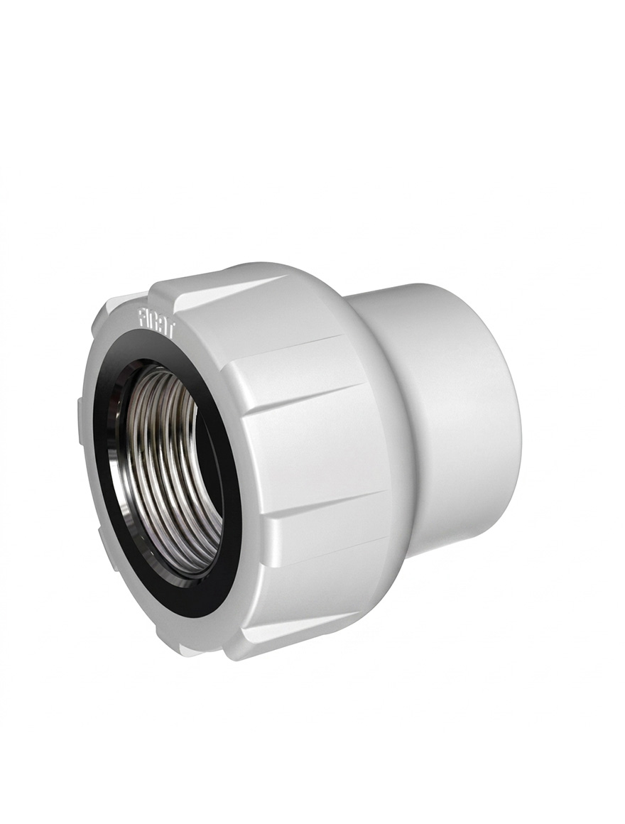 Racord F, 20 x 1/2" alb