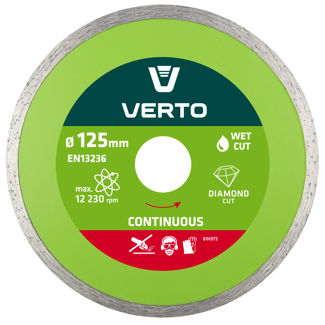 * Непрерывный алмазный диск 125x22,2 мм Verto