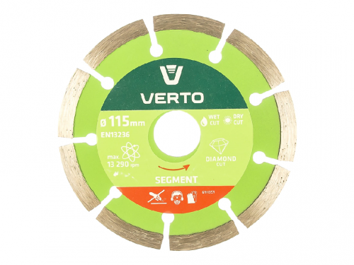 Сегментированный алмазный диск  61H3S1 115x22,2 мм Verto