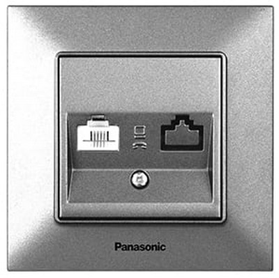 Розетка телефонная (RJ11 Кат. 3), серебро 934022 Arkedia Slim