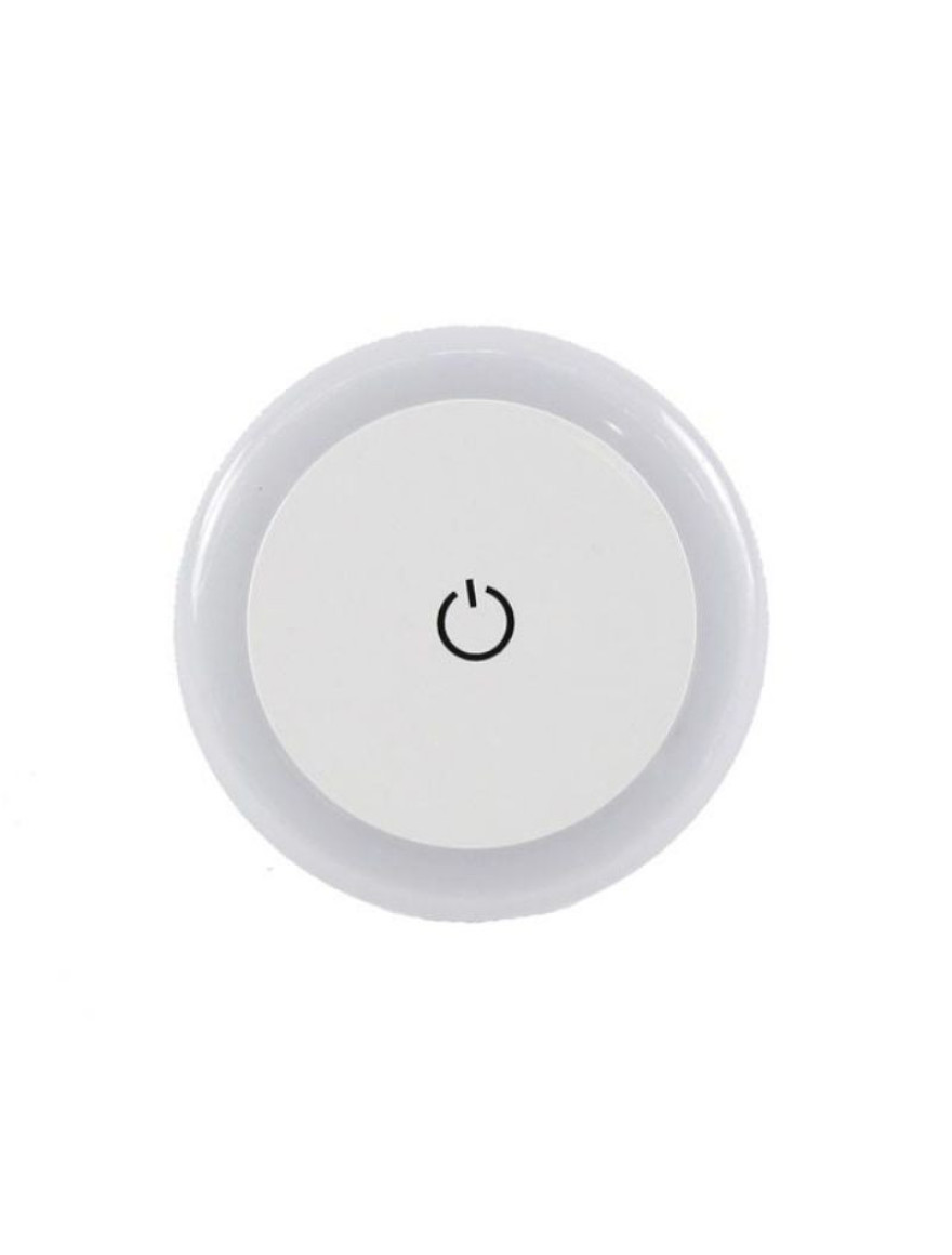 Lampa de veghe, buton LED 3x0,5W 230V d64x65MM rotunda alba