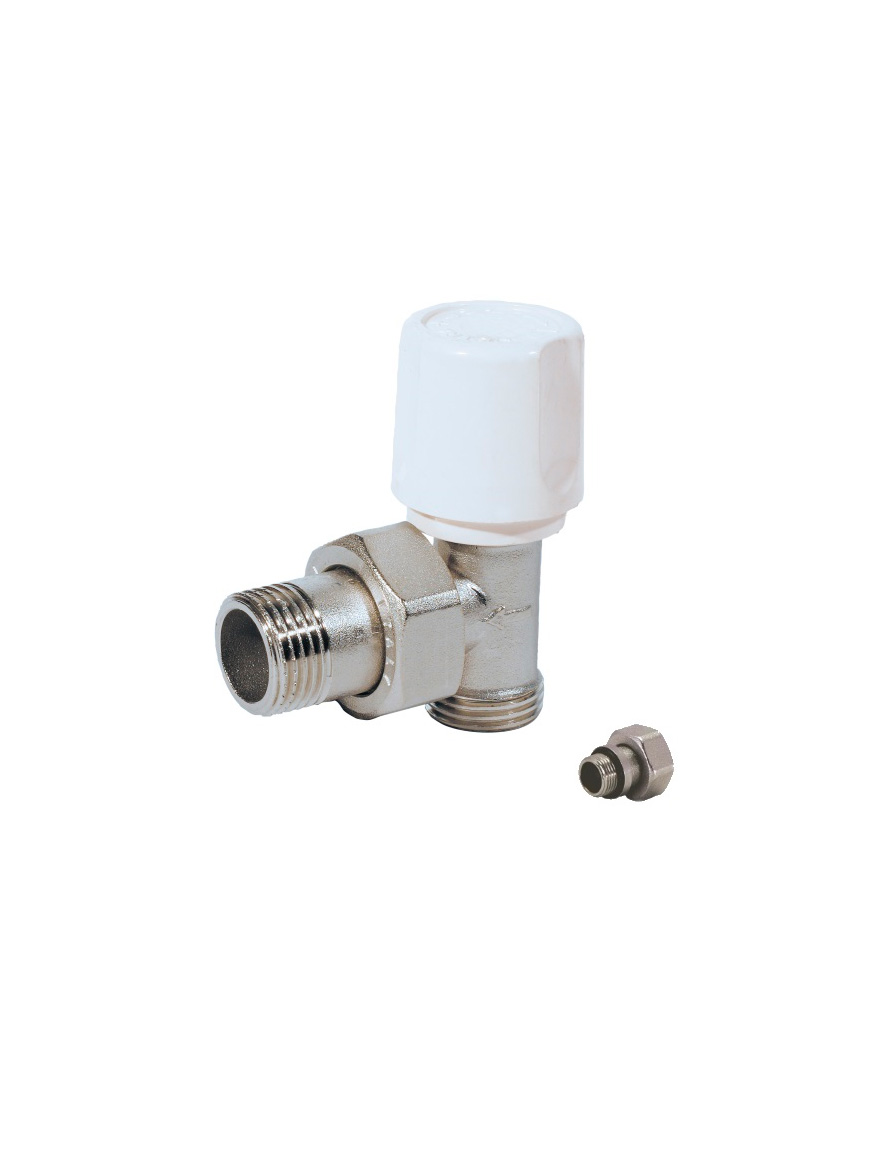 КЛАПАН РАДИАТОРНЫЙ ДЛЯ ПОДАЧИ, УГЛОВОЙ, BIANCHI, С АДАПТЕРОМ 1/2"x16 mm