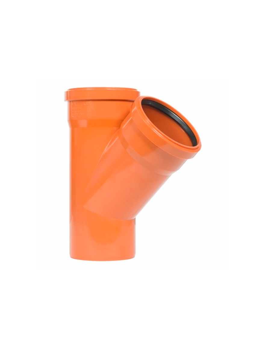 Ramificație PVC 45GRD D.110 portocaliu