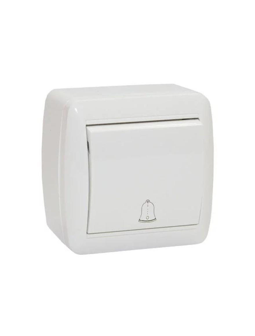 Întrerupător cu revenire exter. 10A IP44 alb ELMOS (10/120 buc)