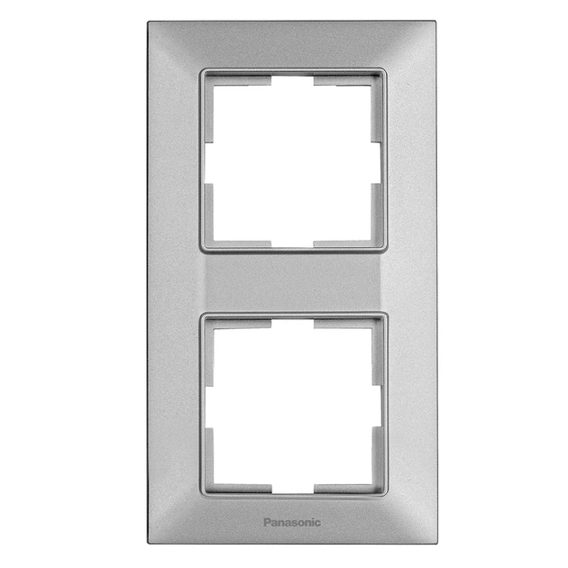 Рамка 2-местная, вертикальная, серебро 938122