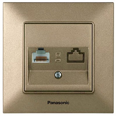 Priză internet RJ45 cat5e, bronz NTC04042BR-M Arkedia Slim