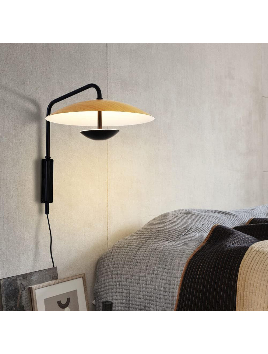 Светодиодное бра JH-627 D35×H40 см, 8W, металл, чёрное LuminaLED