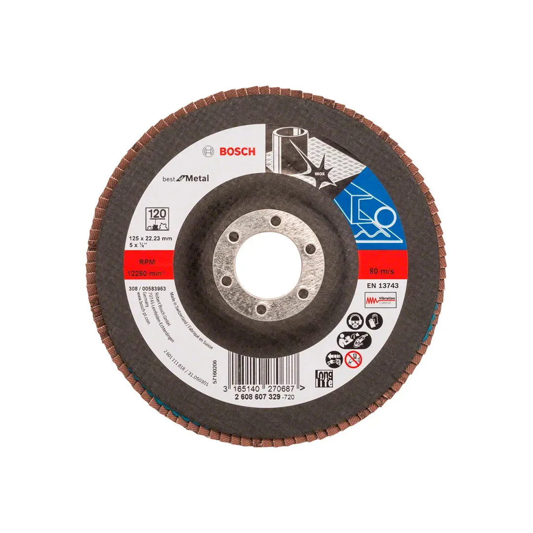 * Disc șlefuire evantai drept X571 125x22.23 MM GR.120 BOSCH
