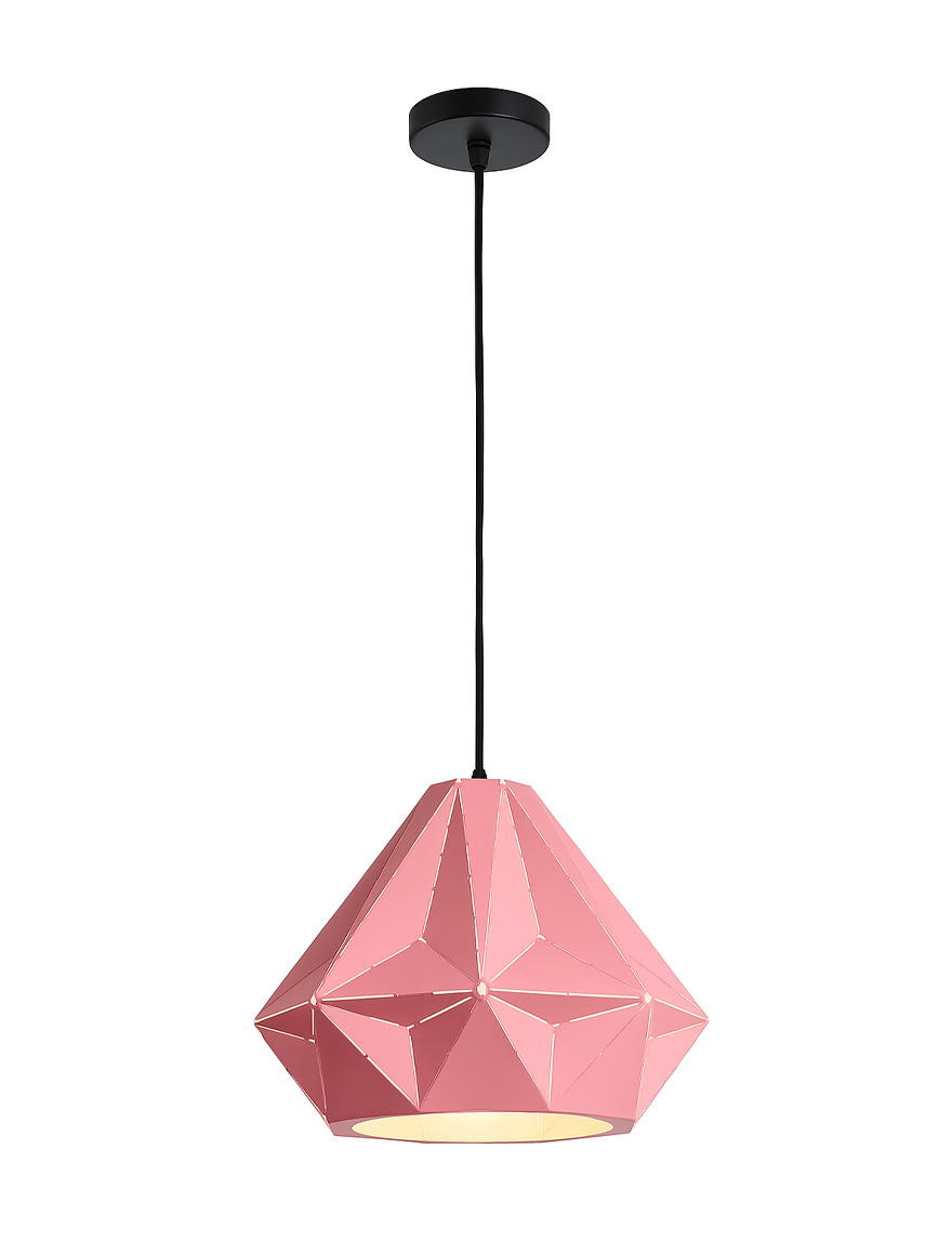 SuspensieJH-33-A D32xH22cm, E27/1, Metal, Pink Luminaled