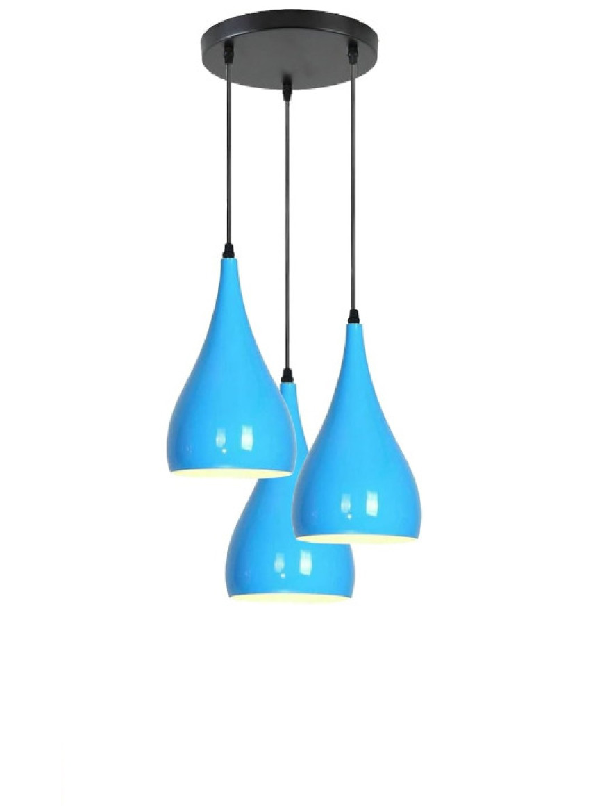 Lustră JH-405 D30x16xH28cm, E27/3,Alum,Blue LuminaLED