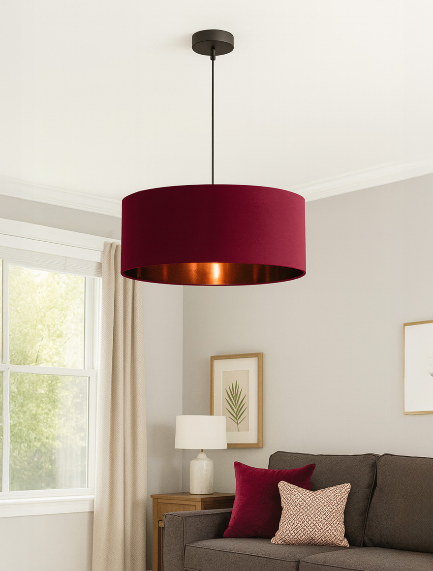 Lustra JH-587 D25xH15cm, E27/1, Cloth,Red LuminaLED