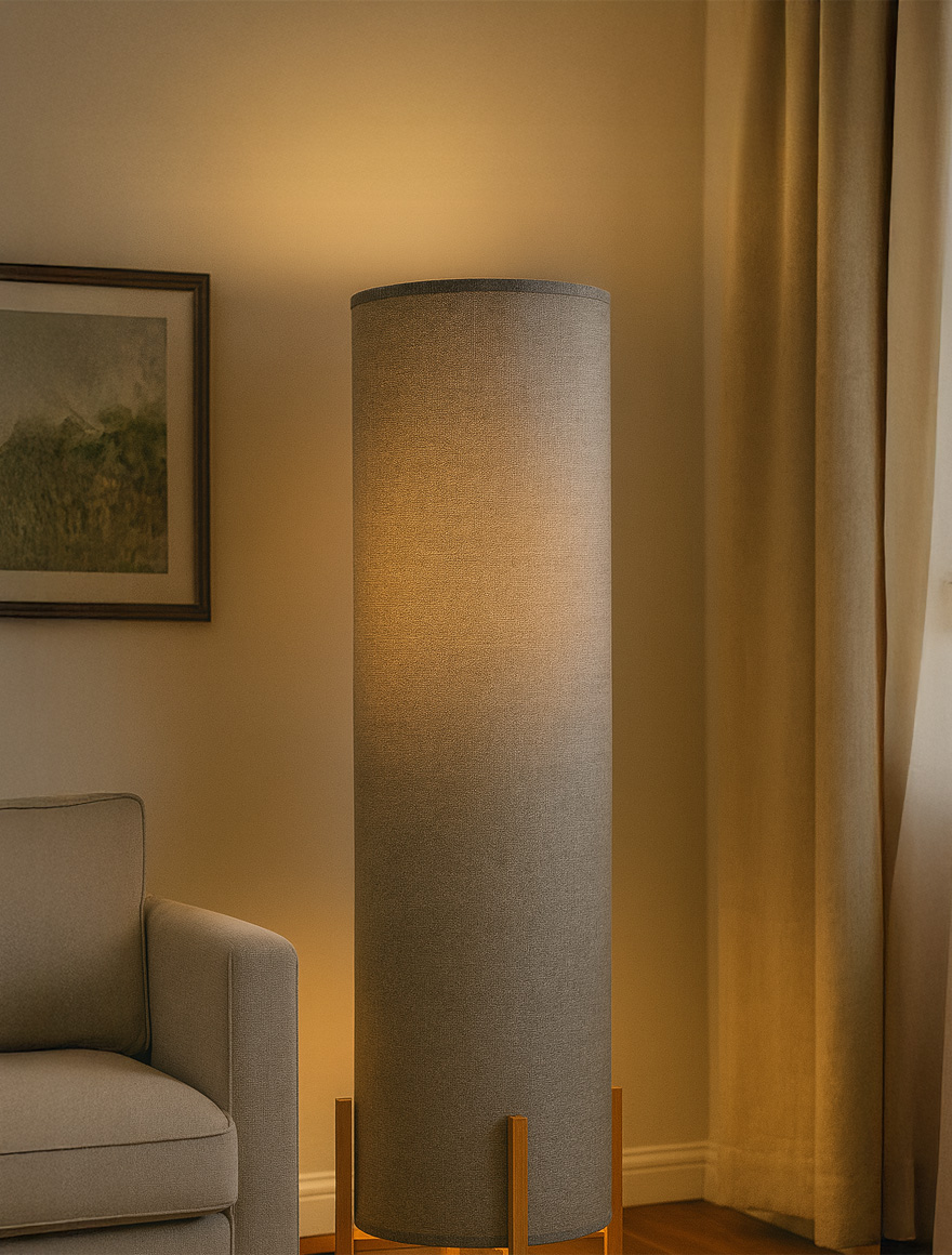 Lampă de podea bambus BFL1 25x150cm gri LuminaLED