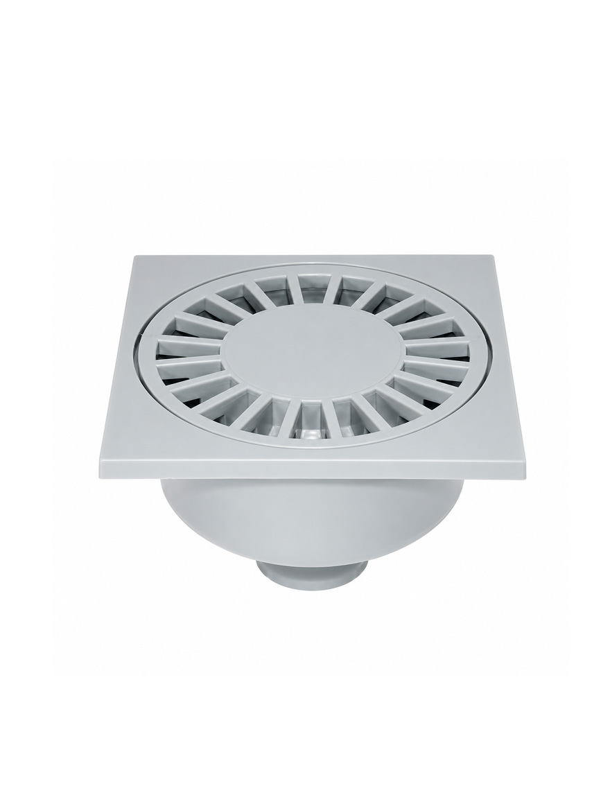 Scurgere plastic Ø50 150х150mm drept gri 15D50N-P Aquer