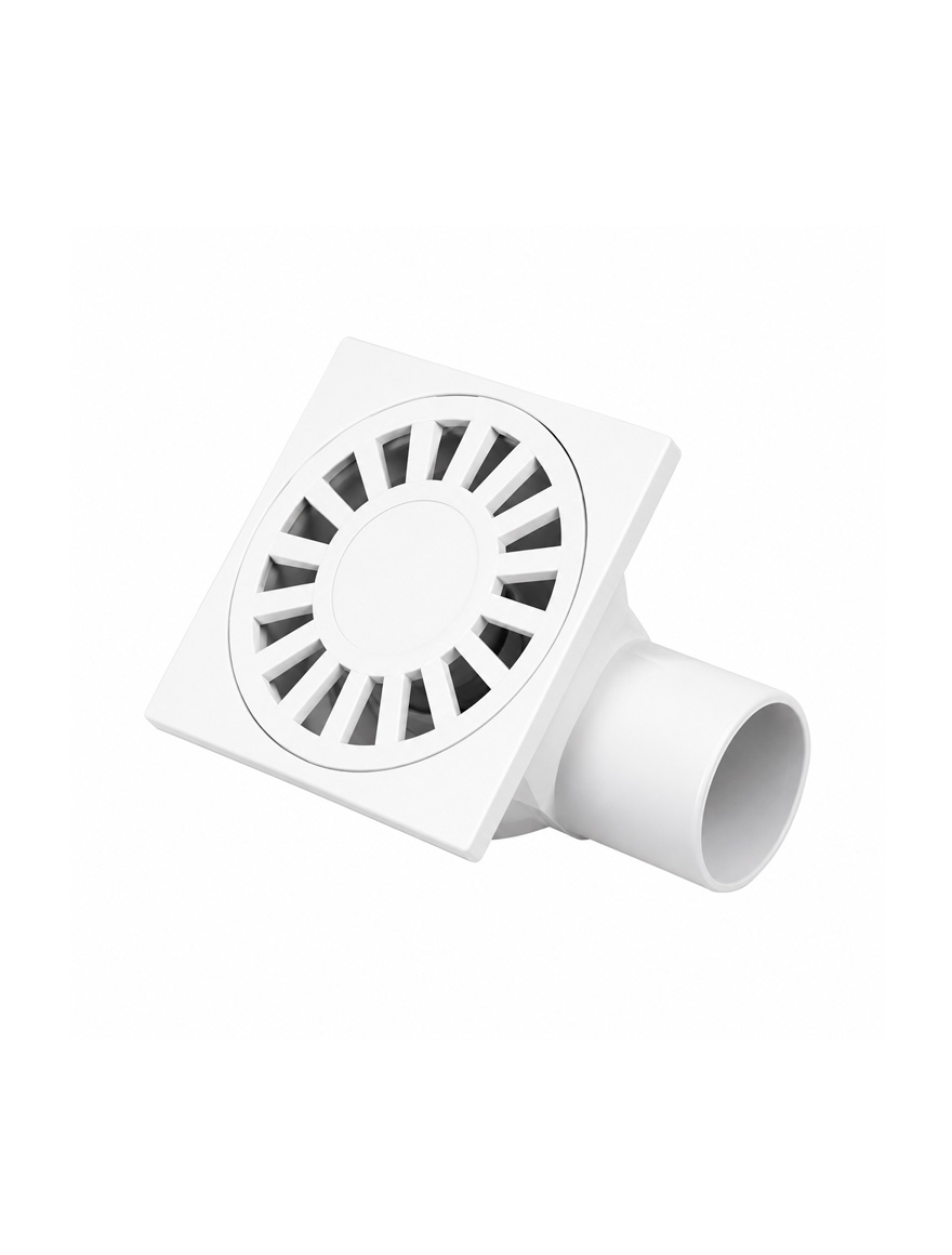 Scurgere plastic Ø50 150х150mm lateral gri Aquer