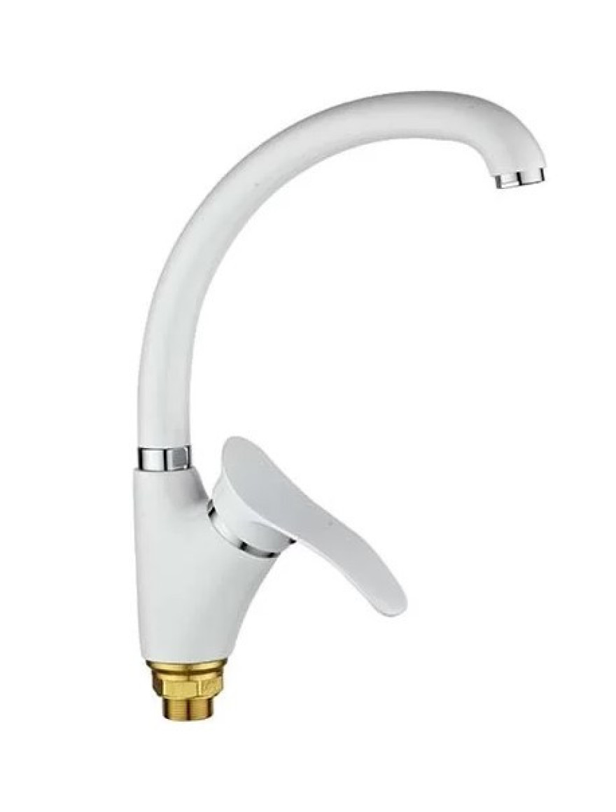 Baterie p/u bucătărie gura "F" alb mat Sandy Ergo