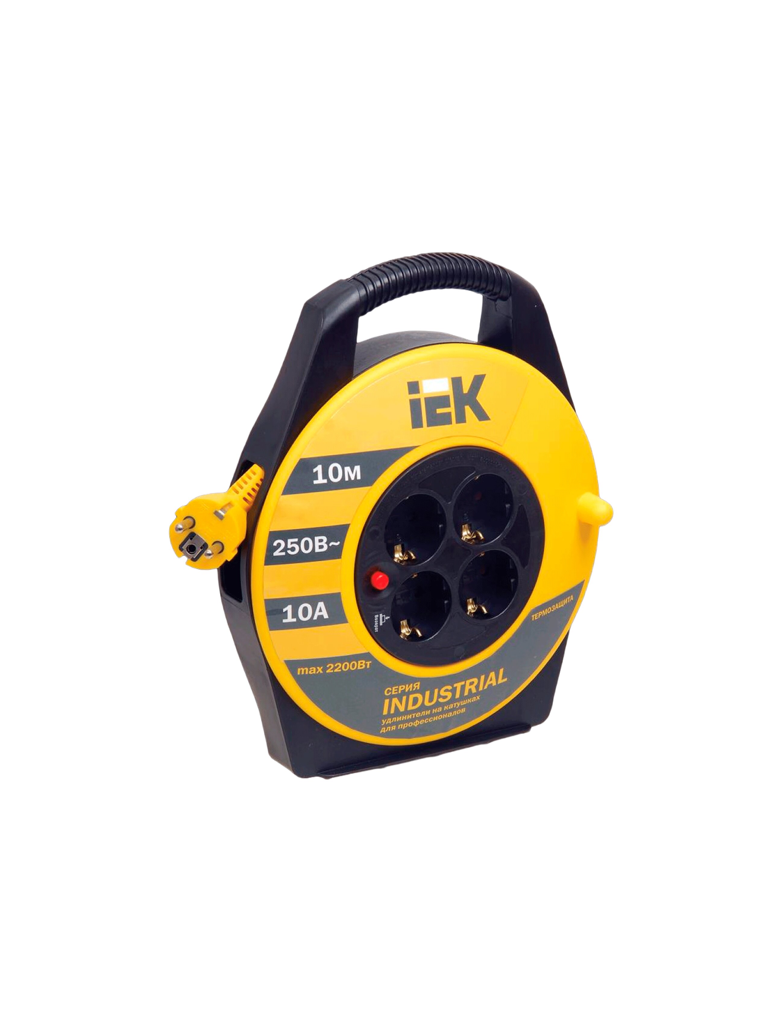 Rolă de cablu  UK-10 4 prize  2P+PE, 10m  (3x1,5mm2) IP20 IEK WKP14-10-04-10