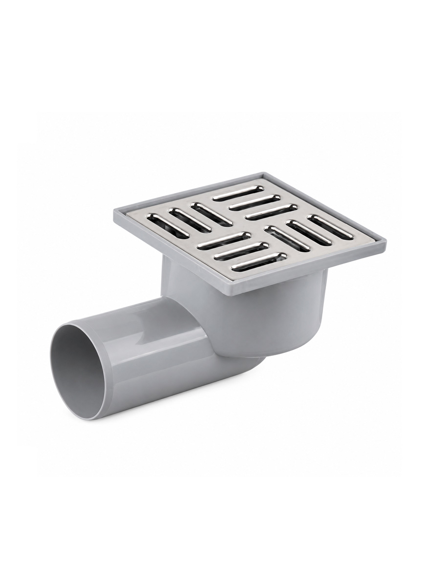 Rigolă orizontală 50mm cu grătar din inox 150*150 uscat