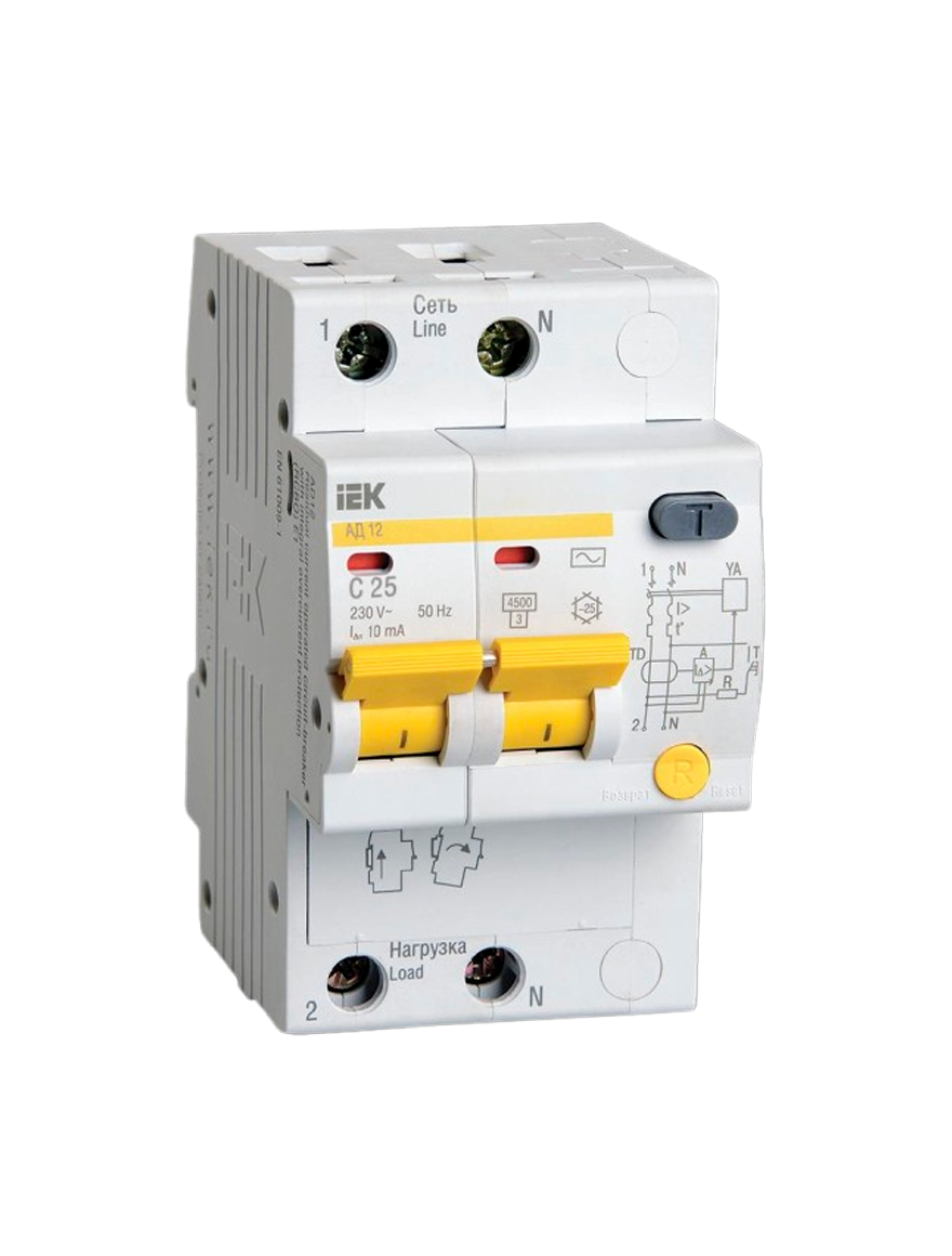 Automat dif. АД12 2Р 25A 10mA  IEK