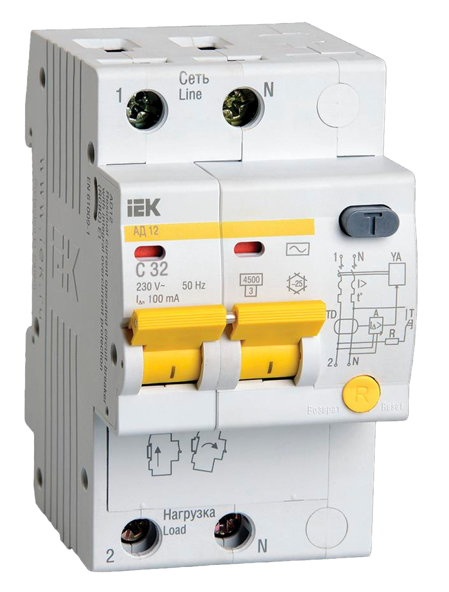 Automat dif. АД12 2Р 32A 100mA  IEK