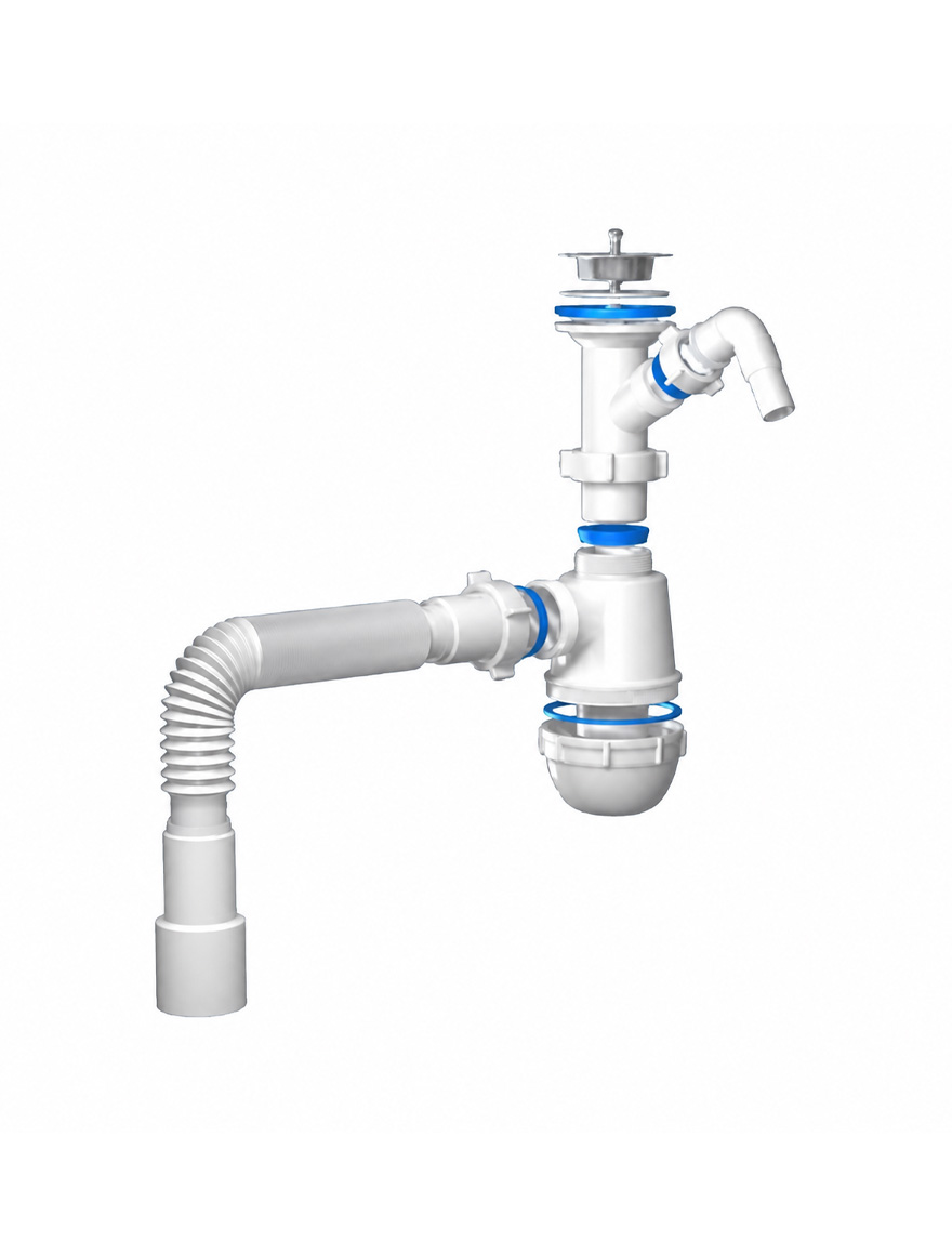 Sifon chiuvetă ANI Grot 1 1/2' x 40 cu racord p/u mașină  de spălat d40х40/50 А2015 Aniplast A2015