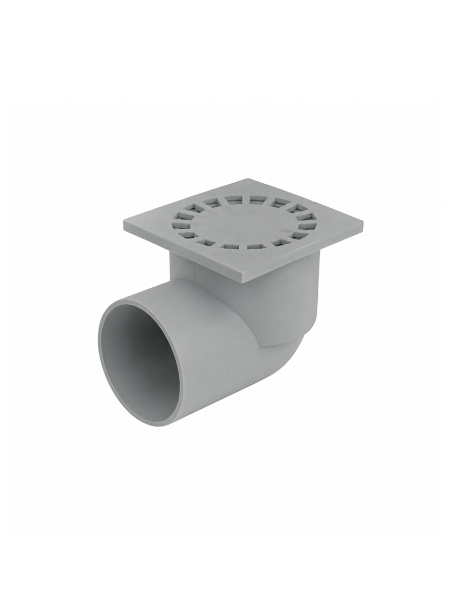 Scurgere plastic Ø50 100х100mm lateral gri Aquer