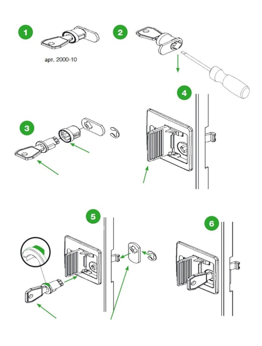 Încuietoare MSF cu cheie alb 2000-10 LuminaLED