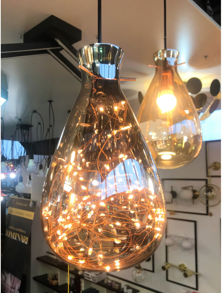 Lustră JH-669 D18*H30cm,LED,Glass,Amber LuminaLED