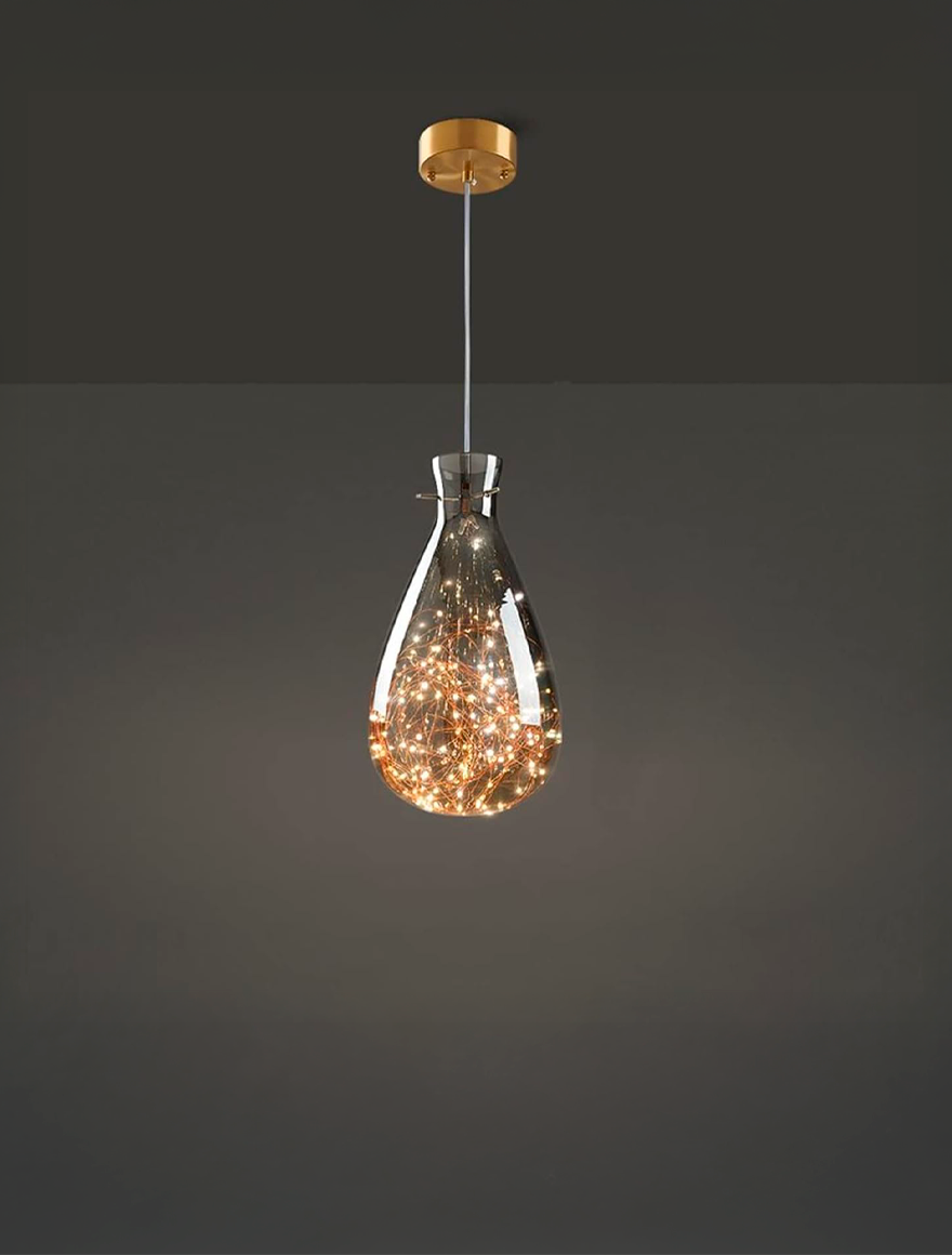 Lustră JH-669 D18*H30cm,LED,Glass,Amber LuminaLED