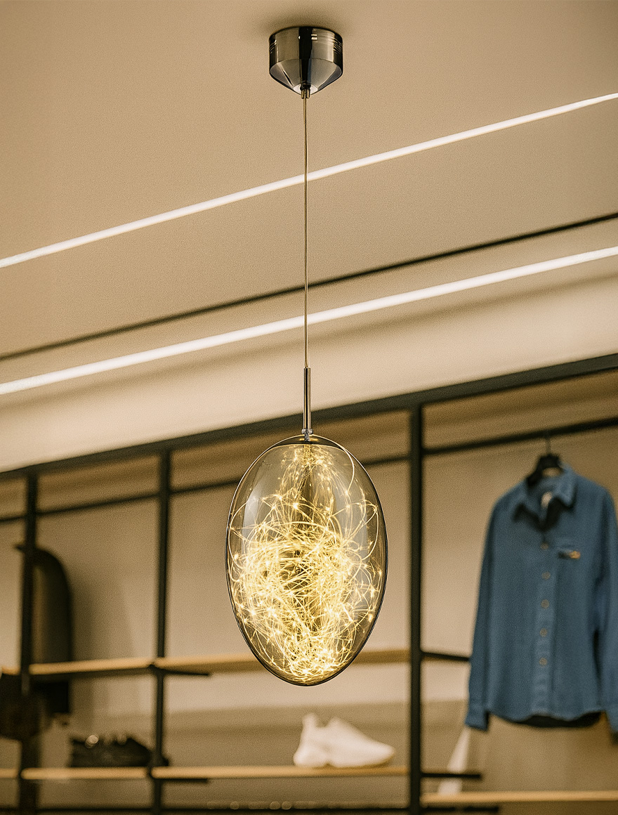 SuspensieJH-673 D20*H30cm,LED,Glass,Smoke Gray Luminaled