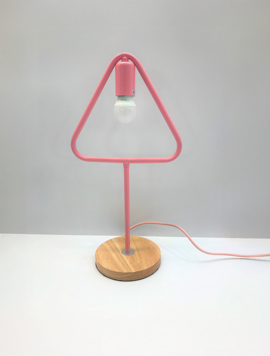 Lampă de masă JH-569 D15xH40cm, E27/1, Metal+ Wood,Pink LuminaLED