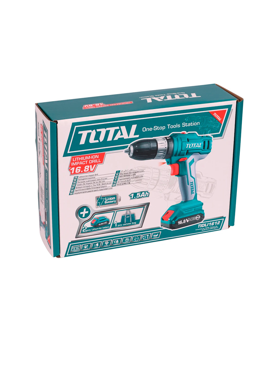 * Mașină de găurit/înșurubat impact cu acumulator 16,8V 1,5Ah Total cu geanta TIDLI1612/TIDLI20012
