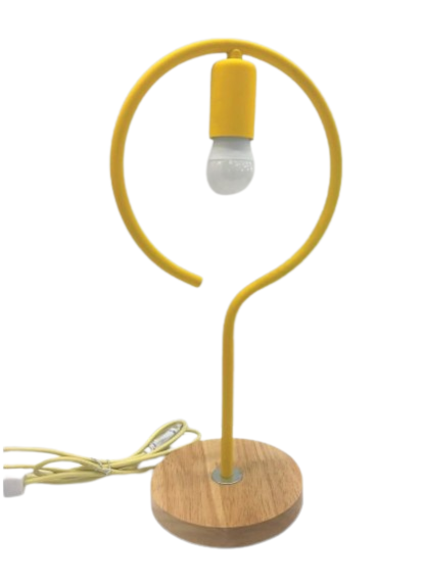 Lampă de masă JH-568 D15xH40cm, E27/1, Metal+ Wood,Yellow LuminaLED