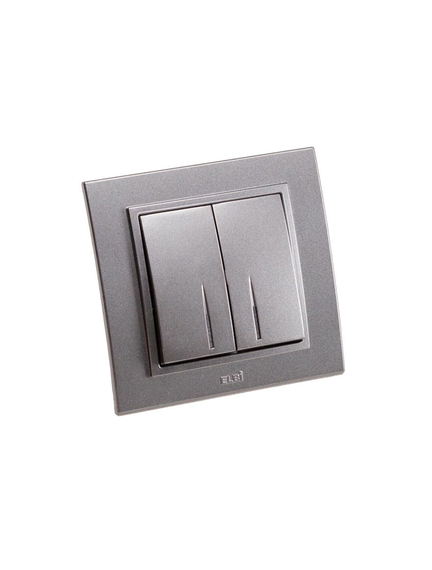 Întrerupător dublu LED ST (fumuriu) 609-011100-203 EL-BI ZENA