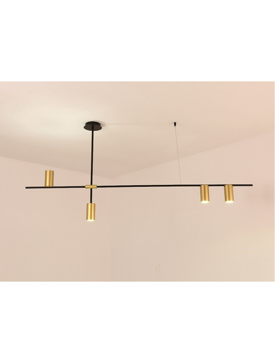 Lustră JH-614 L123xH65cm, GU10x4, Metal,Black+Gold LuminaLED