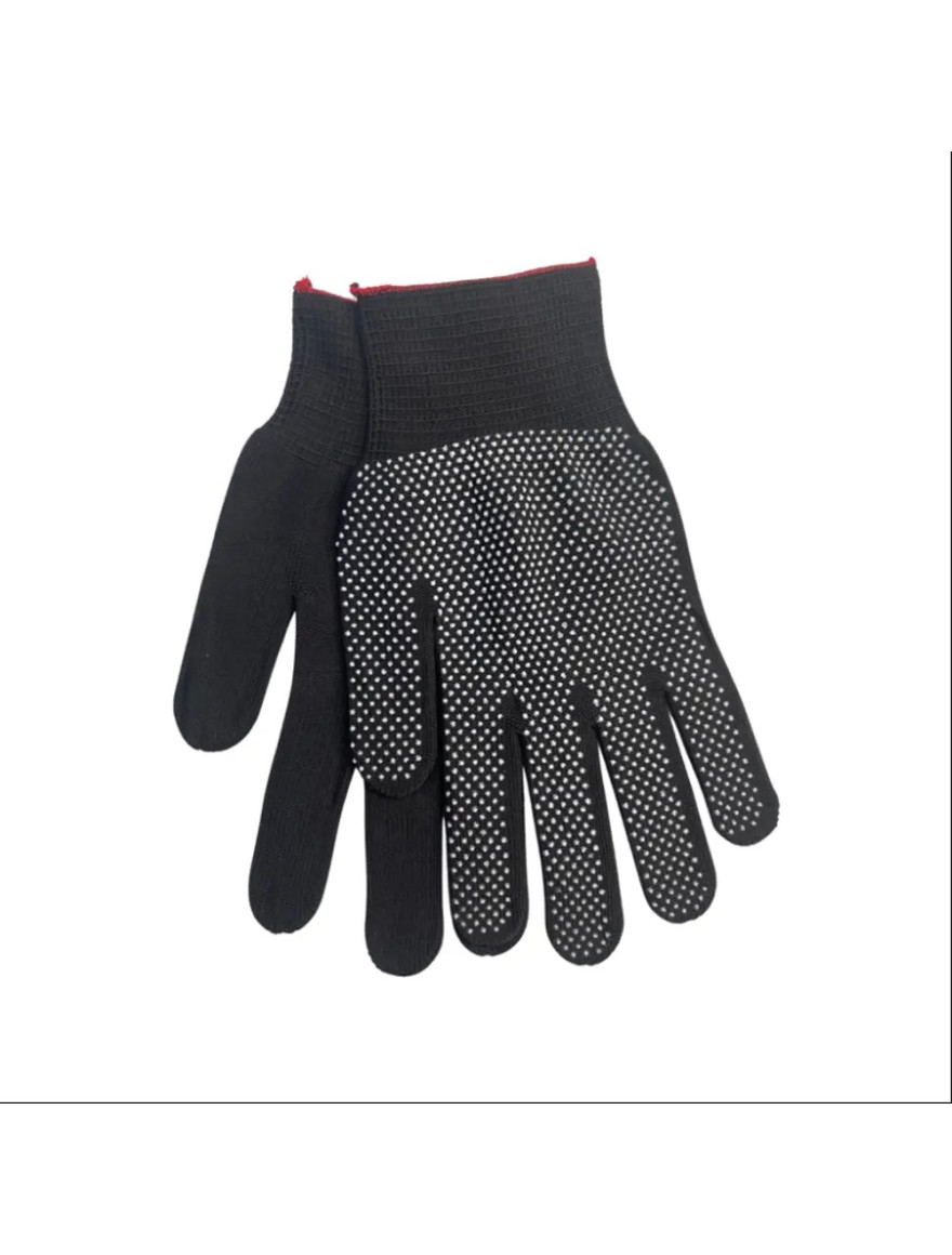 373107 Mănuși din poliester cu puncte PVC negre 8" 8" Profmet