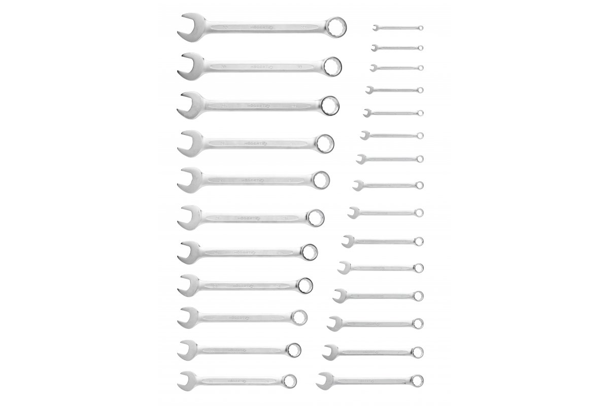 Set chei combinate 6-32 mm, 26 buc., Otel CrV, DIN 3113 HOGERT