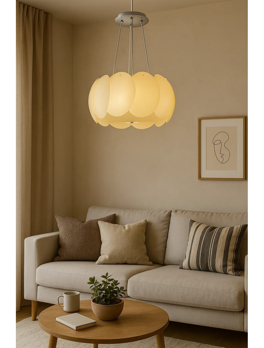 *LUSTRĂ AURORA BEJ SP5 D=40 H=30/120CM E27 5*60W VESTA