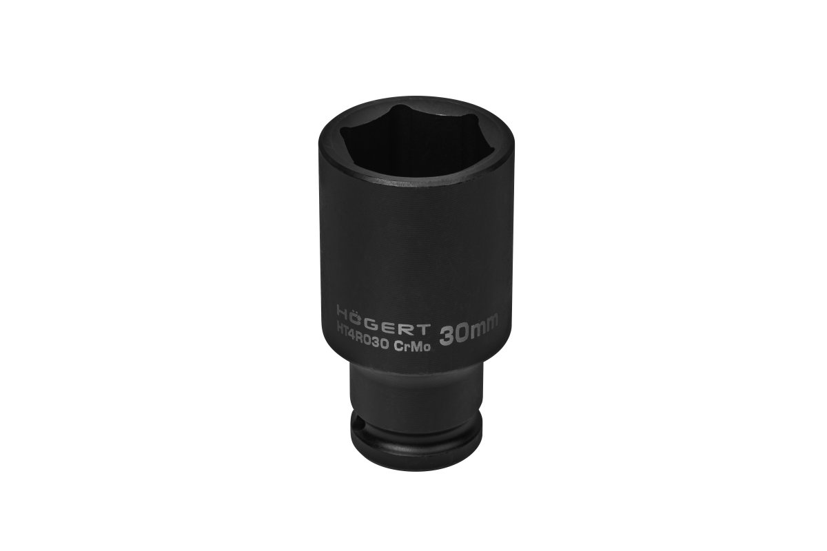 Ударный торцевой ключ, глубокий, шестигранный 1/2", 30 мм, DIN 3121, CrMo HOGERT