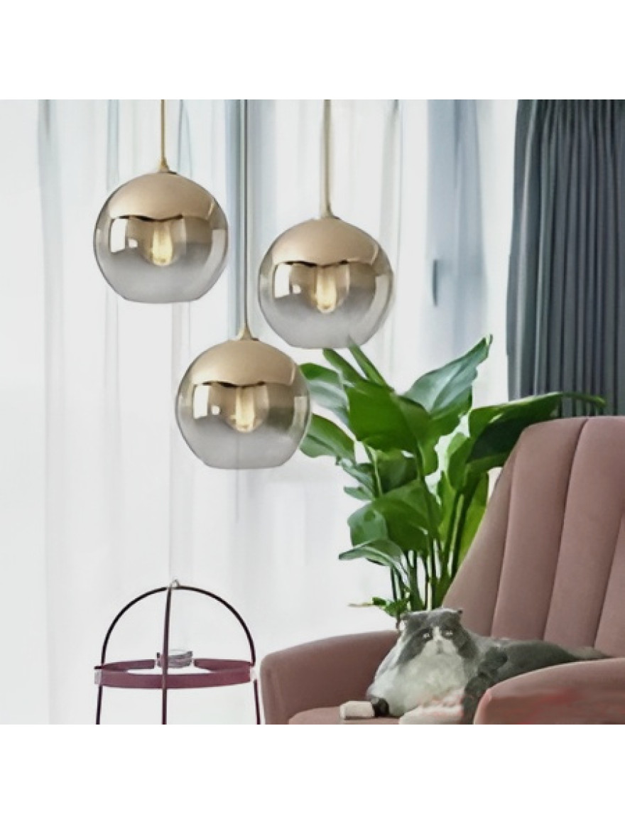 Lustră JH-520 D30x20x30cm, E27/3,Glass,Gold LuminaLED