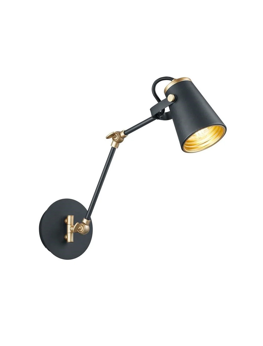 Настенный светильник EDWARD 1xE14, H25 см, IP20, матовый чёрный, TRIO