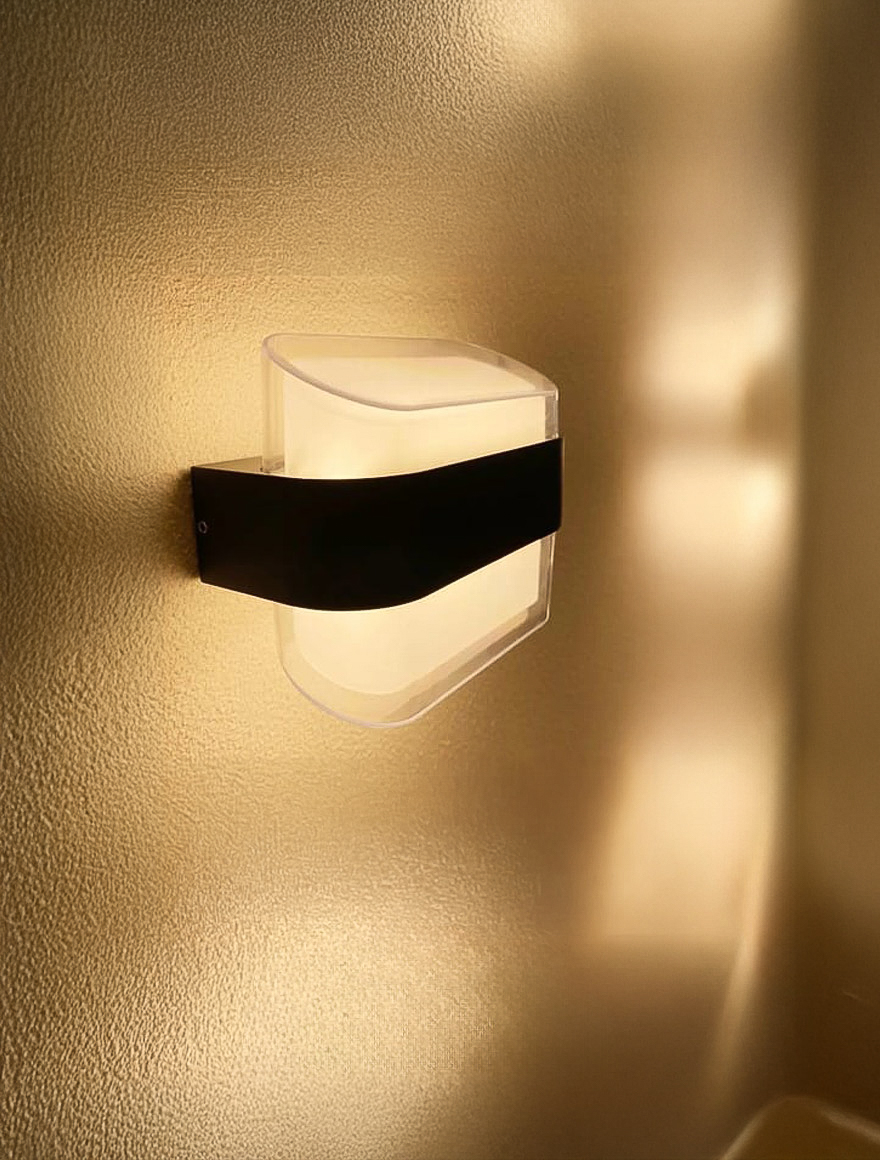 Настенный LED-светильник MK/SG-1037-2, IP54, 160×130×75 мм, 2/6W, 3000K, чёрный, LuminaLED