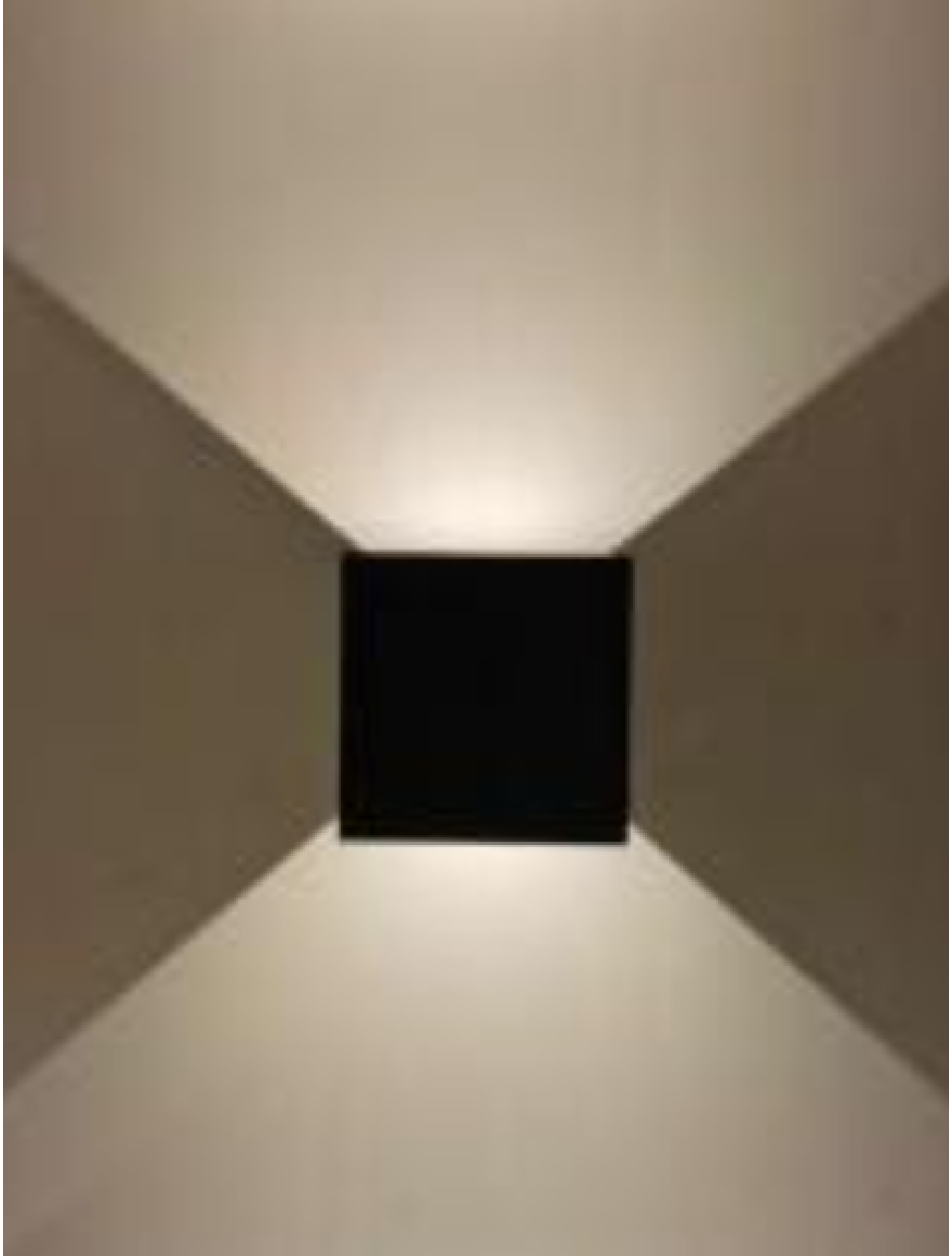 Aplică LED SG-2002-S1 IP54 100x100x100mm 2/3W 3000K neagră LuminaLED