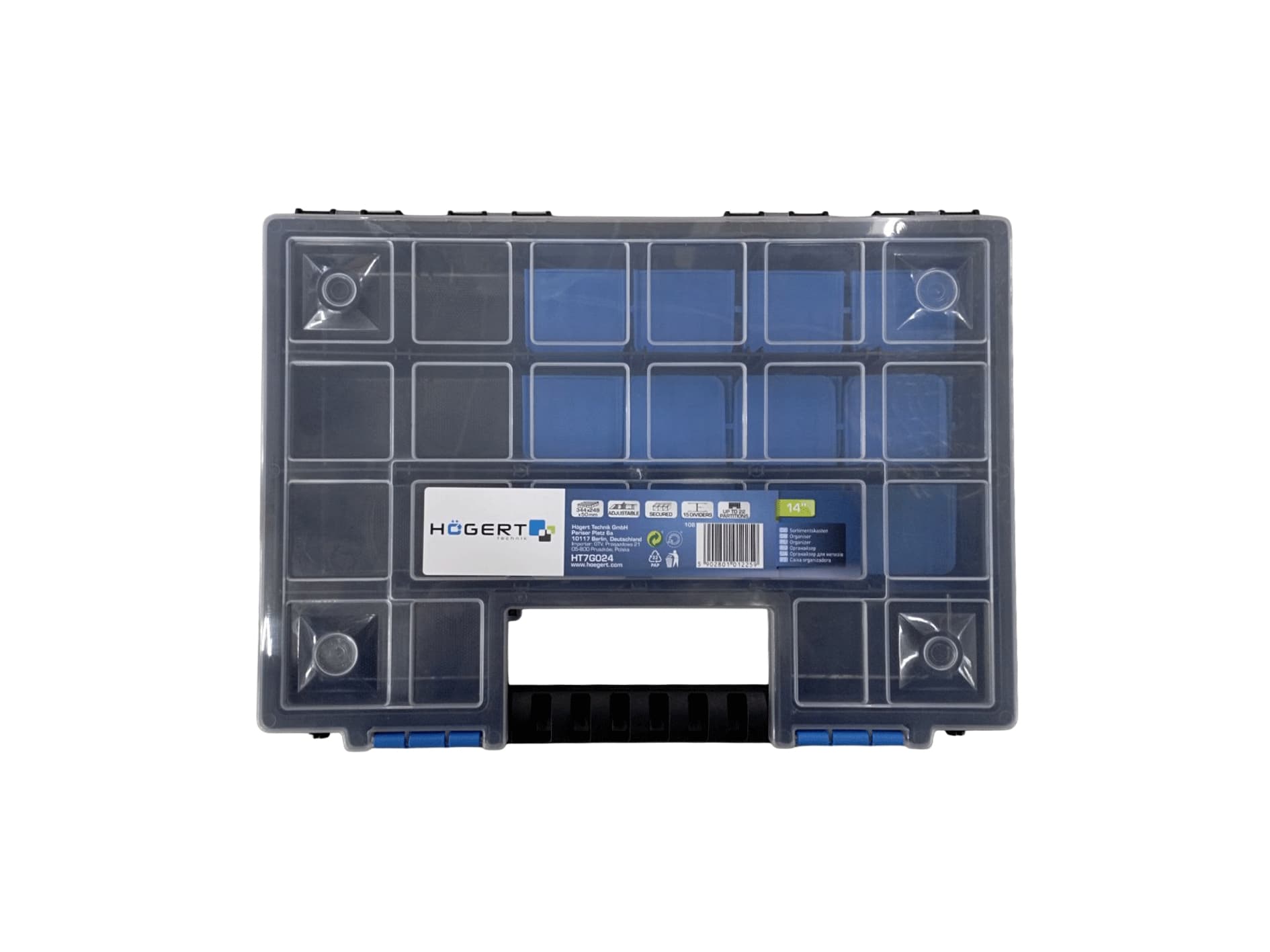 Organizator 14", cu pereți reglabili, 34,4 x 24,9 x 5 см HOGERT