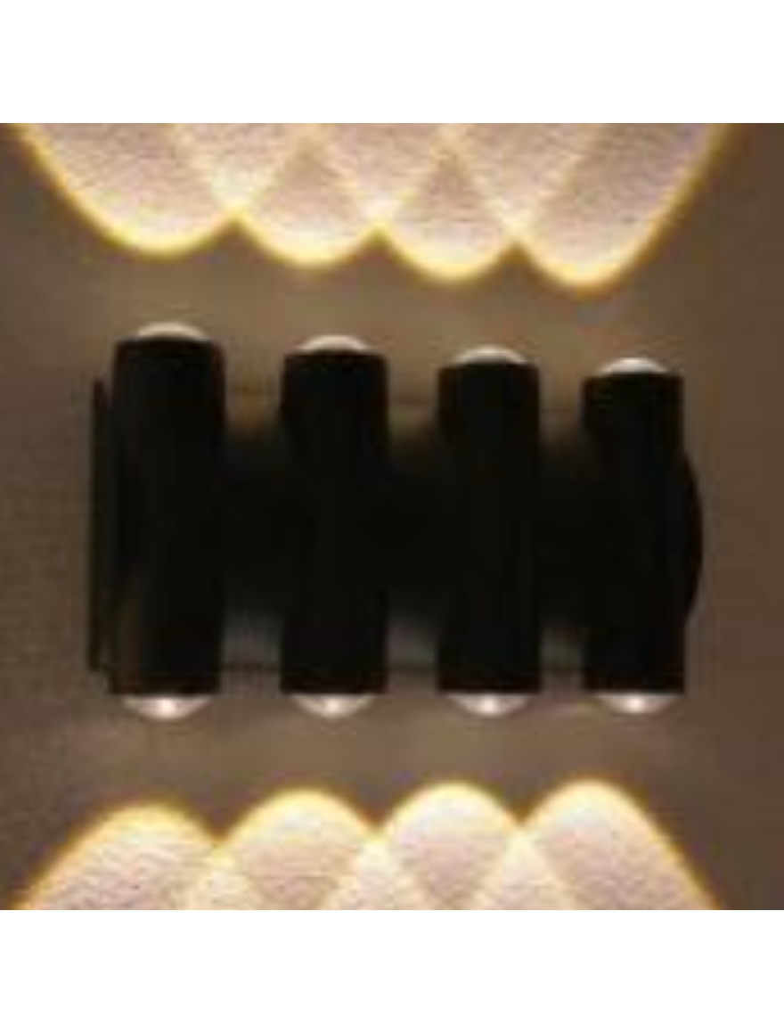 Aplică LED SG-2266-8  185x100x45mm 8/1W 3000K IP65 neagră LuminaLED